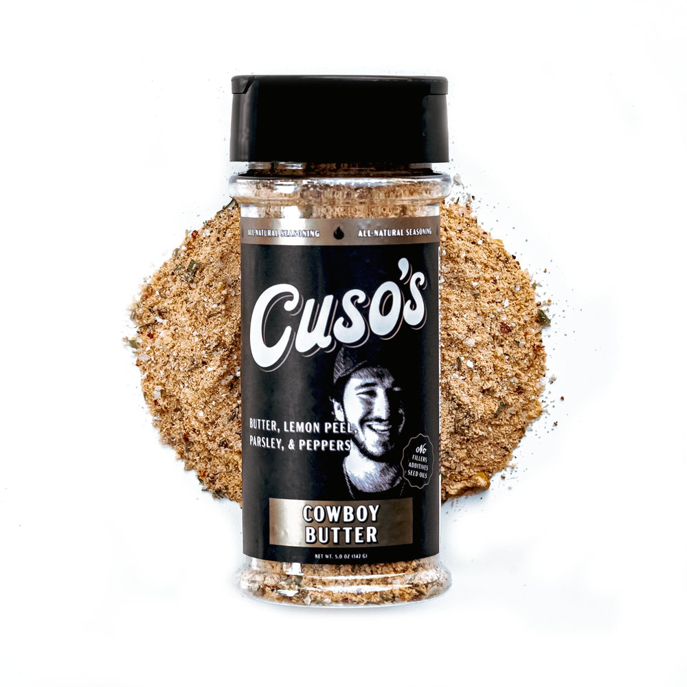 Cuso Cuts Cowboy Butter Seasoning bottle pour for grilling and flavor