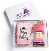 Custom Cookies pink heart birthday cookies hand-decorated for festive celebrations