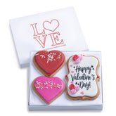 Custom Cookies Valentines Day gift basket featuring hand-decorated cookies for sharing.