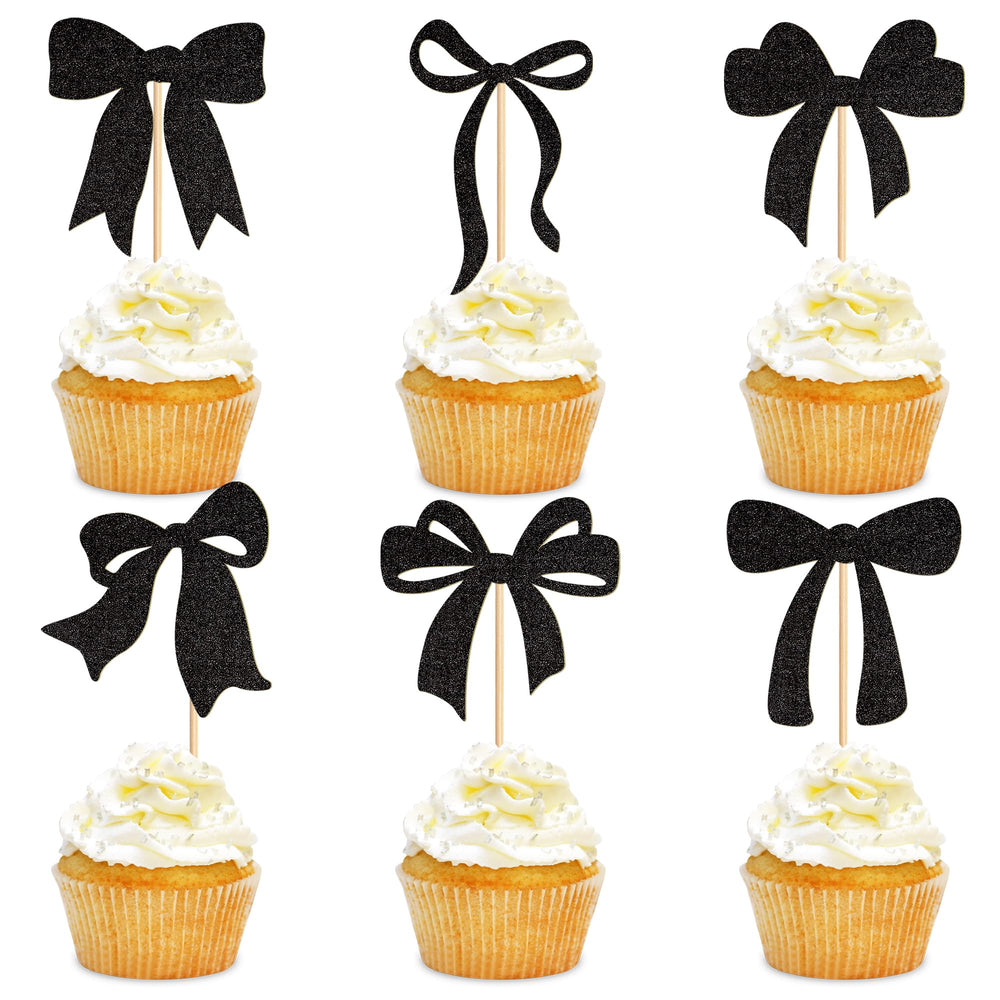 Cyodoos pink bow cupcake topper style A enhances cake presentation for celebrations