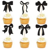 Cyodoos pink bow cupcake topper style A enhances cake presentation for celebrations