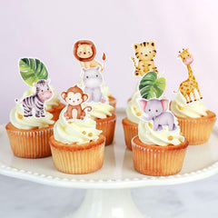 Cyodoos safari animal toppers fit cupcakes muffins and fruit skewers
