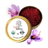 Cyrus Saffron threads top stigma ready for infusion to color and aroma dishes.
