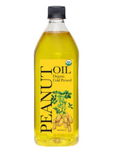 DAANA Peanut Oil bottle label showing USDA Organic and cold-pressed quality for healthy cooking