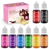 DaCool oil-based coloring red bottle blends easily with butter for chocolate, fondant, and icing.