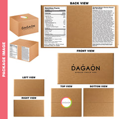 Close-up of DAGAON snacks highlighting variety and freshness.