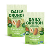 Daily Crunch sprouted almonds dill pickle pack for a protein-rich on-the-go snack.