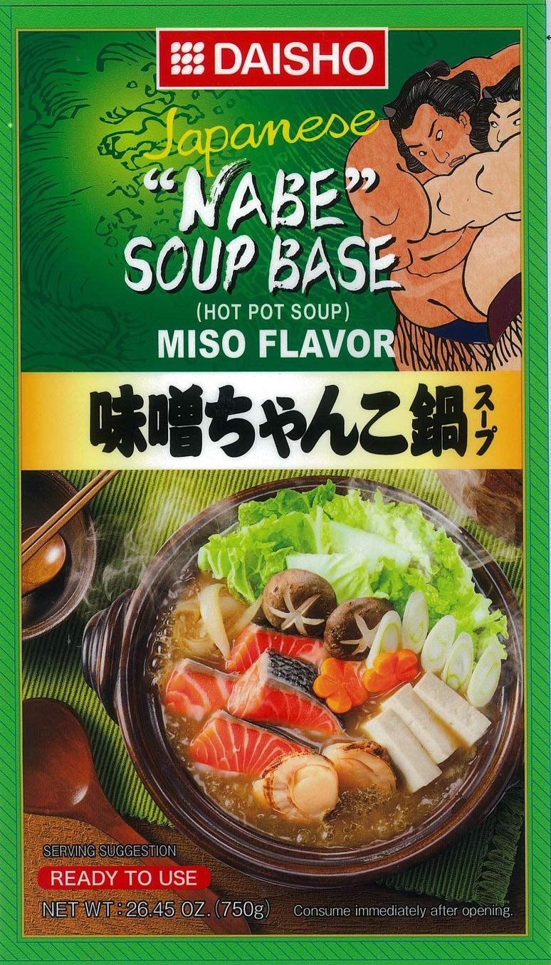 DAISHO Nabe Miso flavor packaging; ideal for a cozy family hot pot.