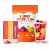 DALAMHARI Kombucha Powder Packets variety 21T display for convenient, bubbly drinks.