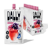 DALLY mixed berry konjac jelly pouch, 10-pack, plant-based snack on shelf