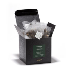 Dammann Freres jasmine green tea teabag close-up showing fragrant aroma