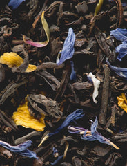 Cornflower petals decorate Jardin Bleu, adding visual appeal and subtle fragrance.