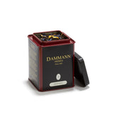 Dammann Frères Jardin Bleu loose tea leaves in tin, ideal for hot or iced infusions.