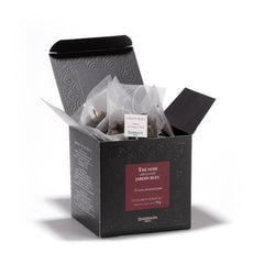 Dammann Frères Jardin Bleu tea bags offer premium aroma for a refined hot cup.