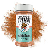 Dan-O's Outlaw Sweet Caribbean bottle for bold pork and steak flavor