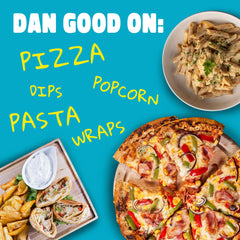 Shaking Dan-O's Cheesoning over fries for a crispy garlicky finish