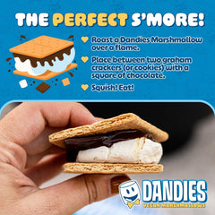 DANDIES Jumbo Campers bite close-up, airy texture ideal for desserts