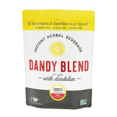 Dandy Blend Original bag close-up ready to brew a coffee-like beverage.