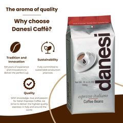 Danesi Caffè Classic French press preparation showing robust flavor.