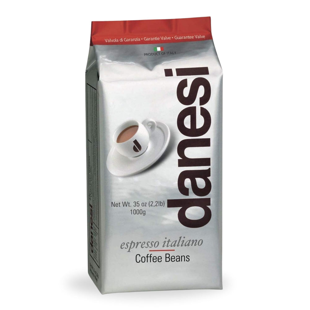 Danesi Caffè Classic whole beans in a jar, ideal for fresh espresso at home.