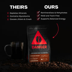 Danger Coffee pour-over cup highlights a smooth, balanced finish for everyday sipping.