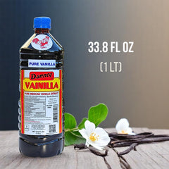 Close-up of Danncy Vanilla Dark label on a 1 L bottle for bulk use