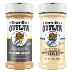 Dan-O's Butter Dust bottle adds smoky buttery flavor to grilled foods.