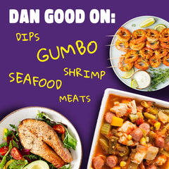 Dan-O's Cajun Seasoning rub creates a savory crust on seafood and chicken