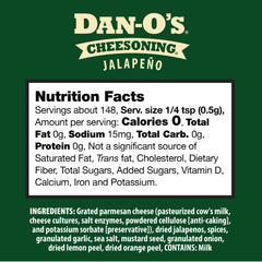 Dan-O's Jalapeño Cheesoning bottle top view for easy seasoning