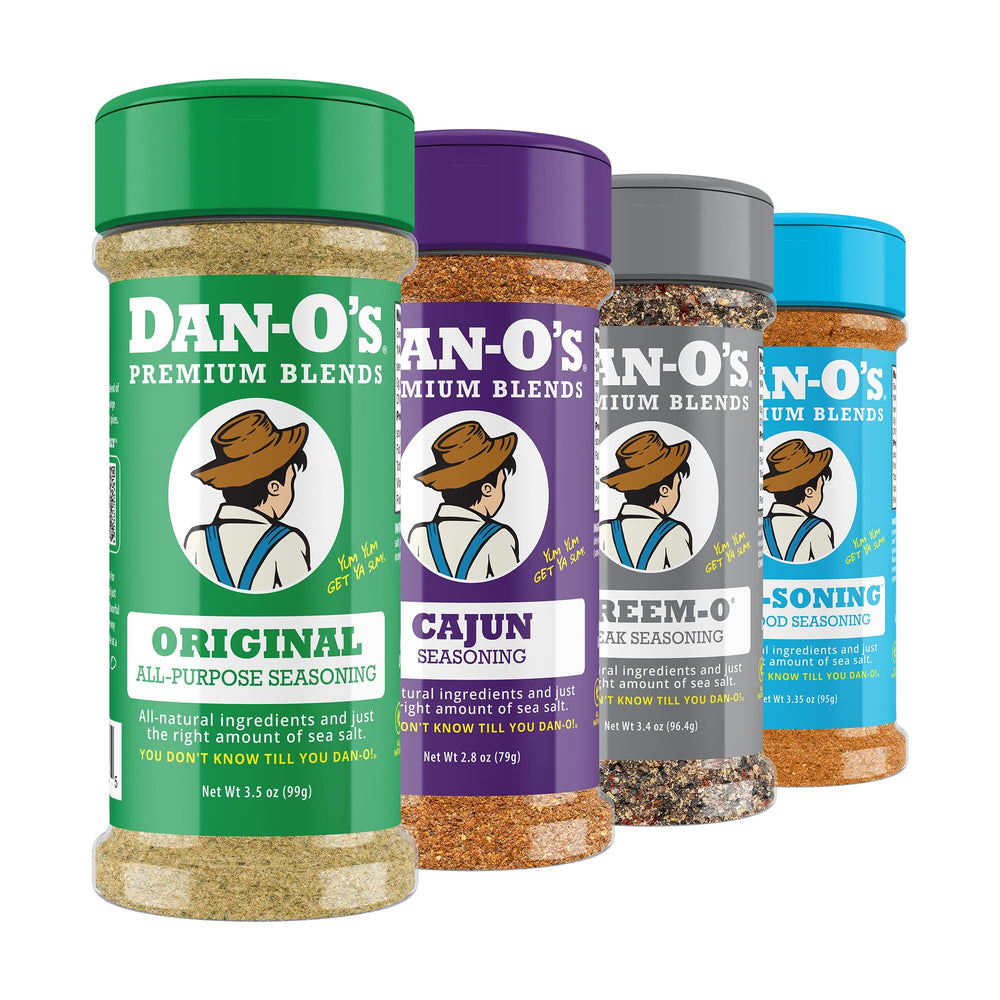 Dan-O's Original bottle cap close-up showing bold herb blend for meals