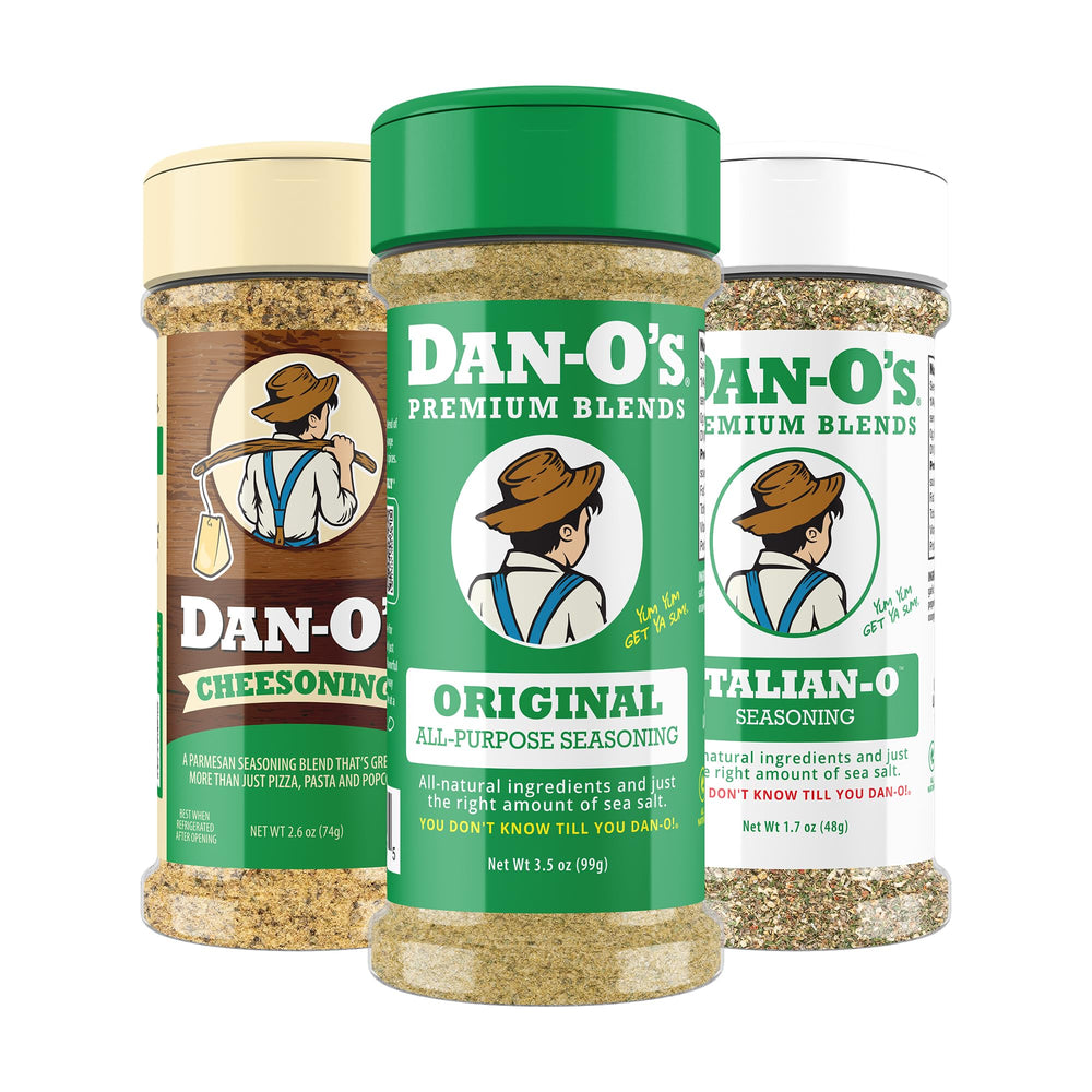 Dan-O's Original seasoning bottle for bold meat flavor.