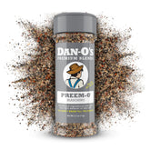 Dan-O's Preem-O Seasoning front view highlights bold peppery garlic flavor for meats