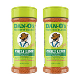 Dan-O's Small Chili Lime seasoning label close-up for bold citrus flavor.