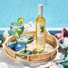 Cocktail glass with Darbo Elderflower Syrup enhances floral freshness