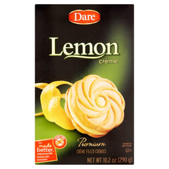 Dare Lemon Creme cookies on plate, ideal for tea time and sharing