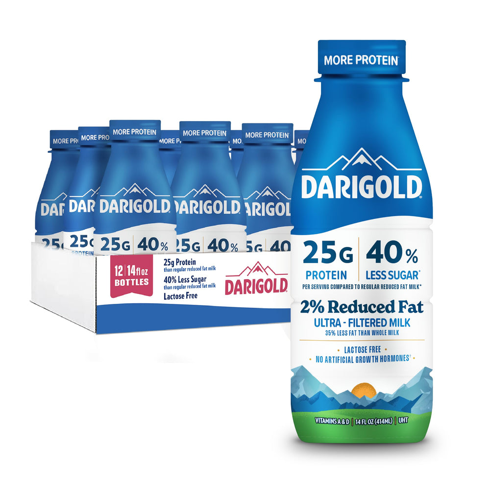 Darigold FIT bottle front view highlighting high protein milk for active lifestyles.