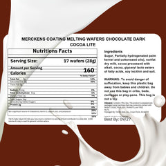 Dark Chocolate Melting Wafers melt evenly for dipping fruits and pretzels