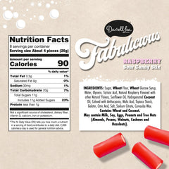 Darrell Lea Fabulicious Sour Candy Stix packaging shows Australian-made quality.