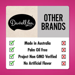 Label highlight: palm-oil-free Darrell Lea licorice option