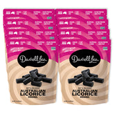 Darrell Lea Original Black licorice pack with chewy bites, perfect for sharing.