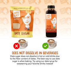 Date Lady date sugar ingredients display showing a single-ingredient formula.