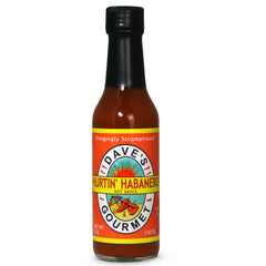 Dave's Gourmet Hurtin' Habanero sauce bottle showing balanced heat for versatile meals
