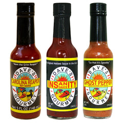 Dave's Gourmet Original Insanity bottle shows bold heat for daring burgers