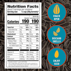 DAVID Ranch Jumbo Seeds bag back highlights nutrition per serving