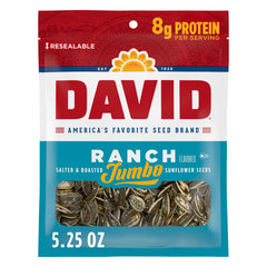 DAVID Ranch Jumbo Seeds bag front for convenient on-the-go snacking
