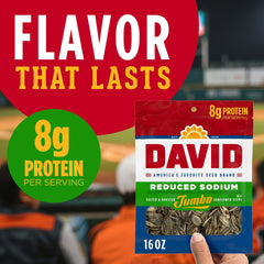 DAVID Reduced Sodium Sunflower Seeds nutrition facts panel