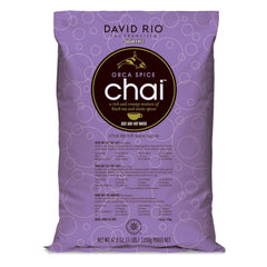 David Rio Orca Spice reduced calorie chai latte mix in a bottle, convenient for busy service.
