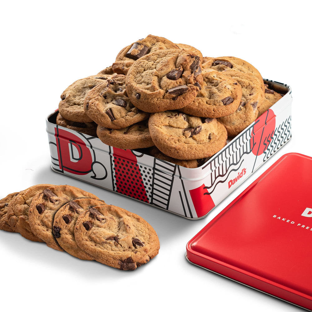 david's cookies chocolate chunk gift tin with premium cookies ideal for gifting