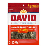 DAVID Seeds Jalapeno Hot Salsa pack front for on-the-go snacking.
