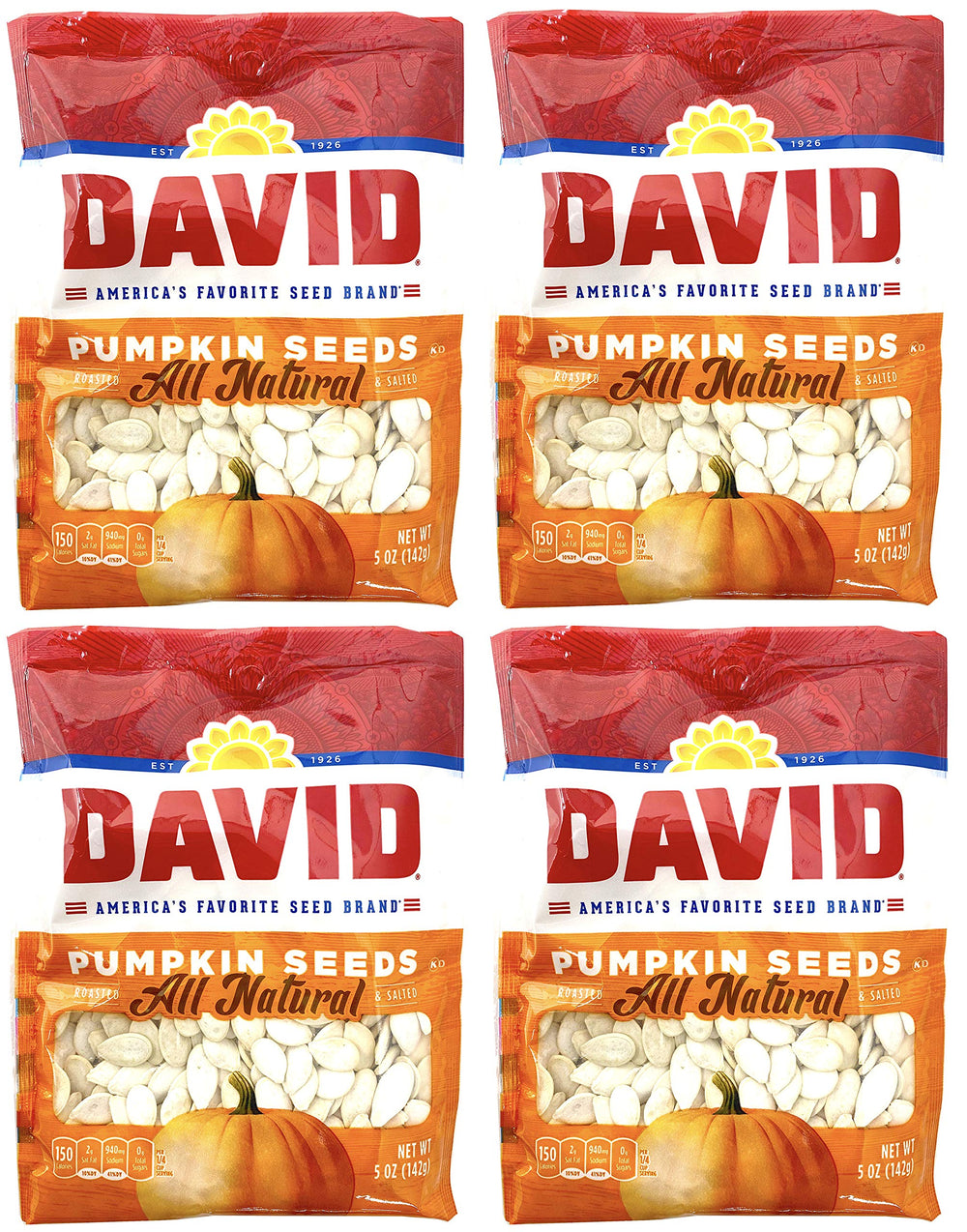 David Seeds pumpkin seeds in a 5oz bag, ideal for on-the-go snacking